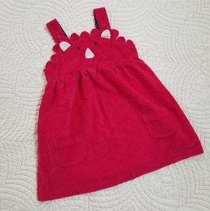 Like-new, corderoy pinafore dinosaur dress